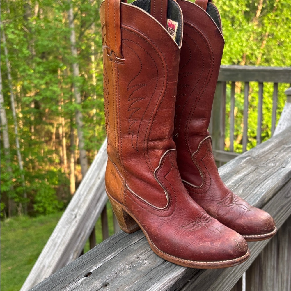 Vintage Dexter Leather Cowboy Boots western made USA as is 5.5/6
